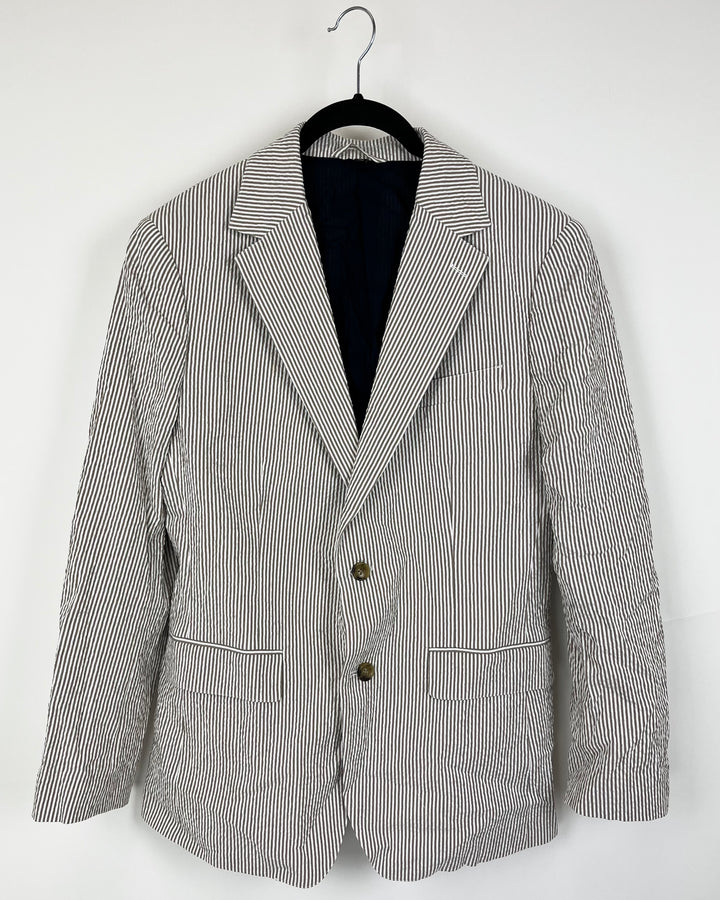 MENS Tan and White Striped Blazer - Size 40R