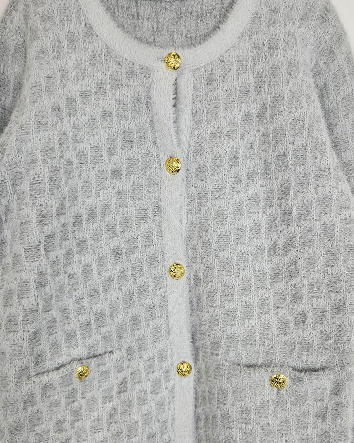 Light Gray Knit Jacket - Size 6