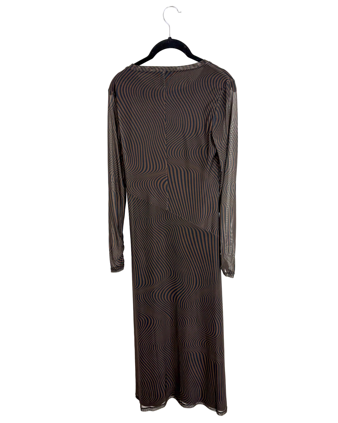 Brown Long Sleeve Striped Dress - Size 2/4 and 4/6