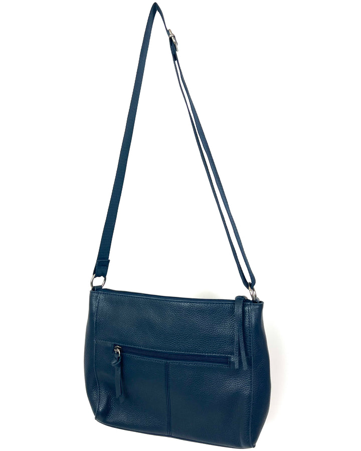 Navy Leather Crossbody Bag