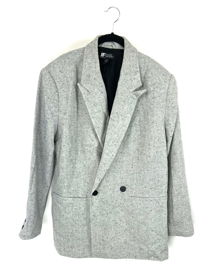 Unisex Gray Oversized Blazer - Medium - 2XLT