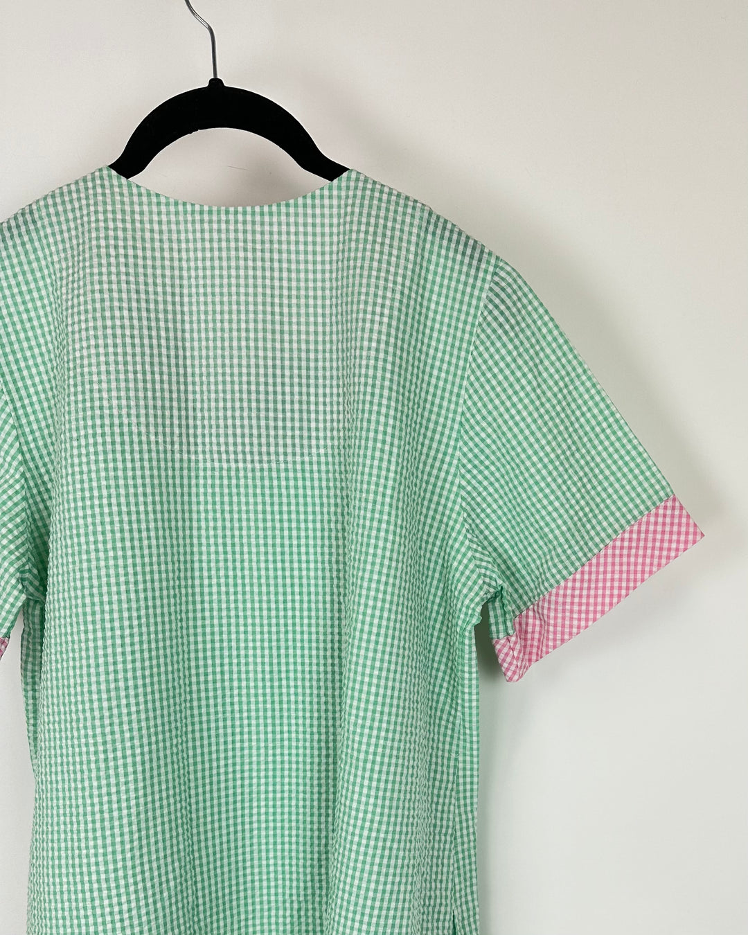 Green And Pink Short Sleeve House Dress - Size 4/6