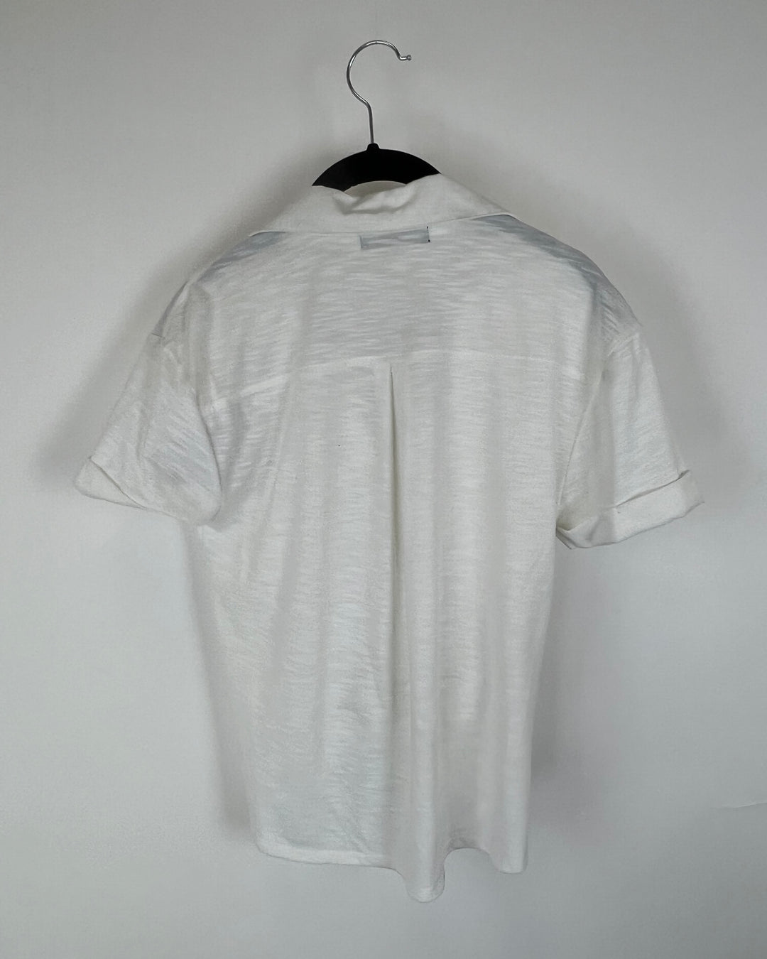 White Button Down Top With Tie Bottom - Small