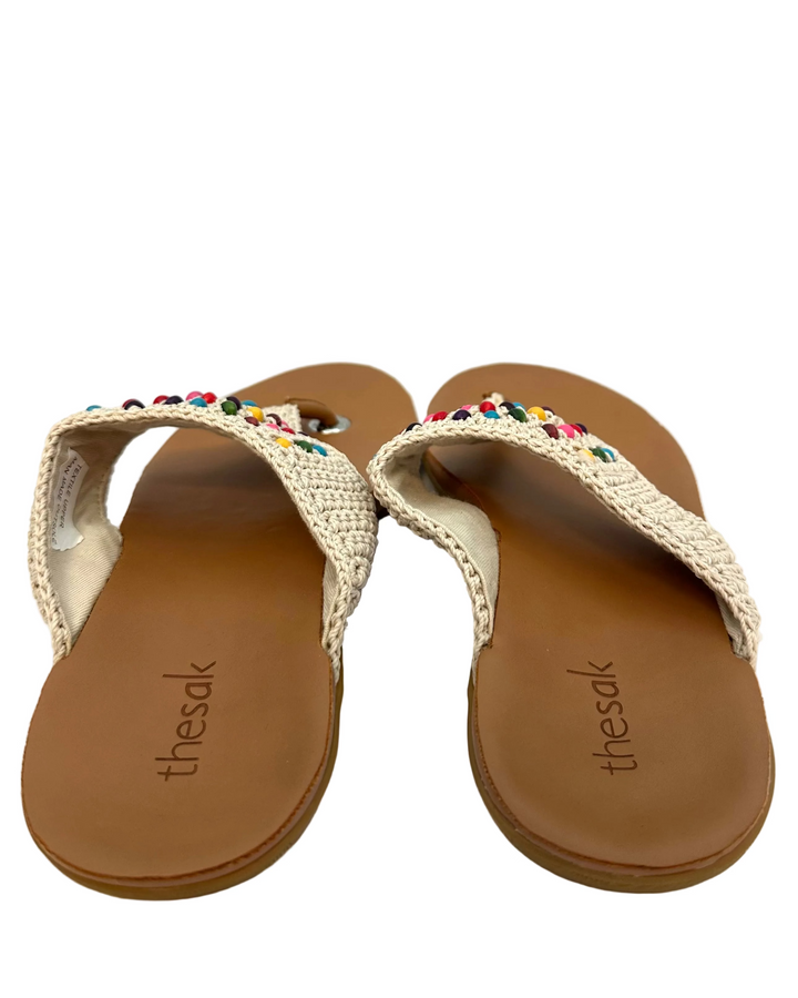 Multi Color Beaded Crochet Sandals - Size 6