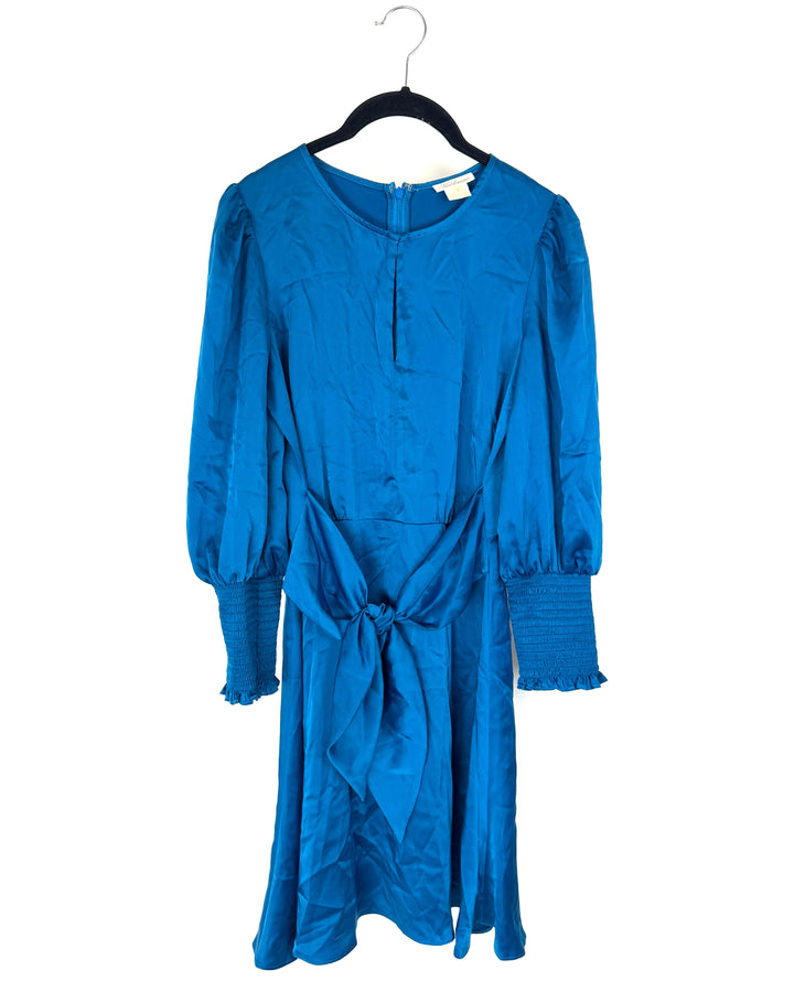 Teal Satin Mini Dress - Size 4