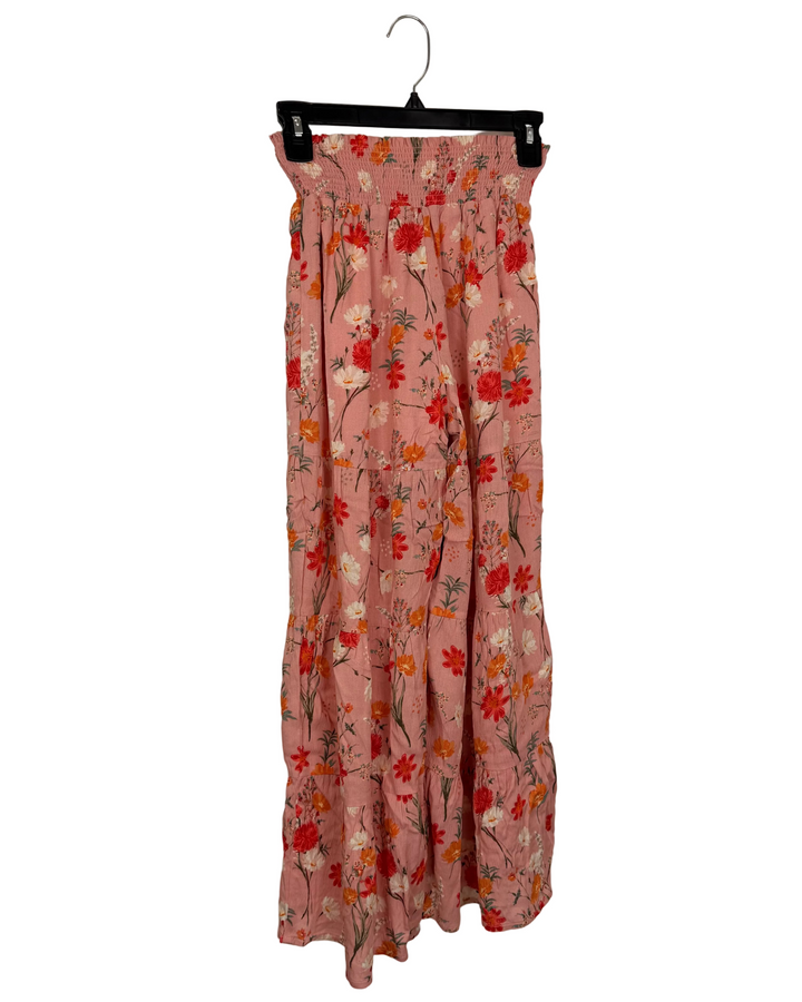 Pink Floral Wide-Leg Pants - Size 00/0
