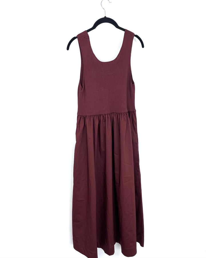 Dark Brown Multi Textured Dress - Size 12-14