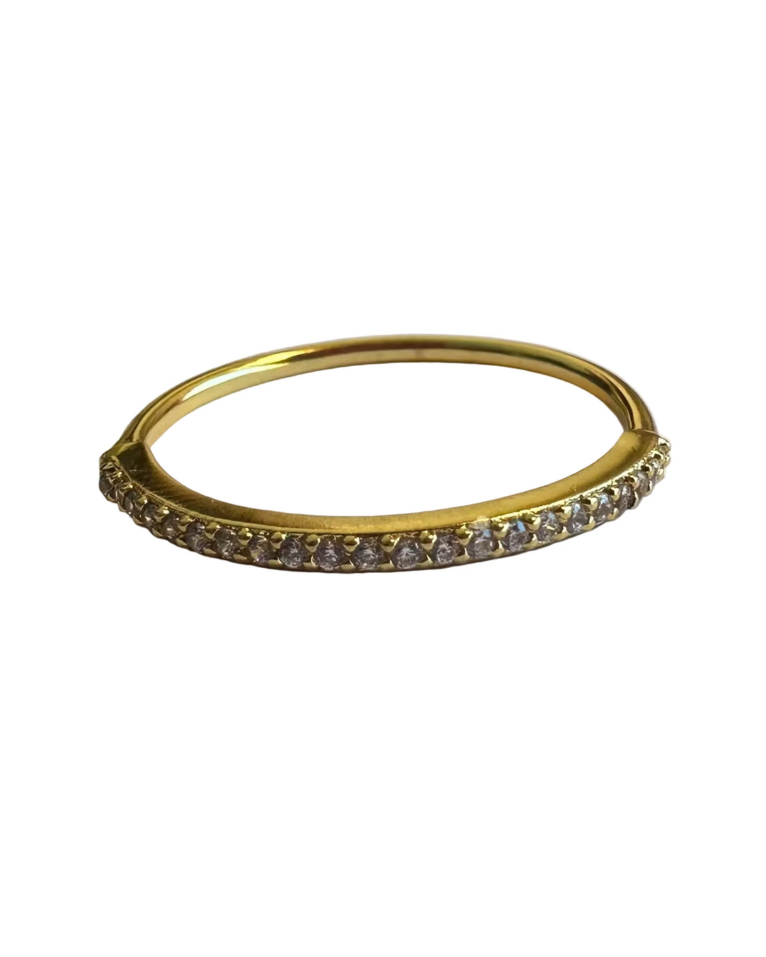 Rhinestone & Gold Dainty Ring - Size 6