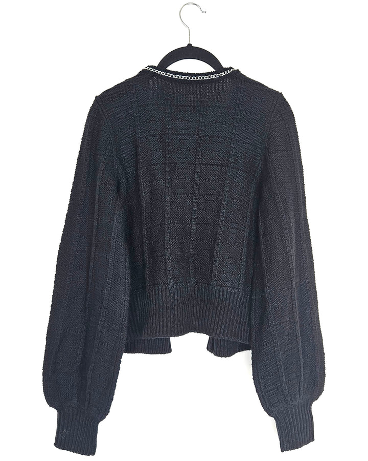 Black Knit Cardigan - Size 0/2