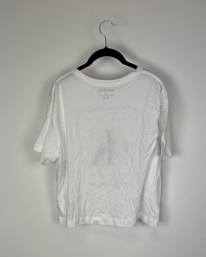 White Love Short Sleeve Top - Small
