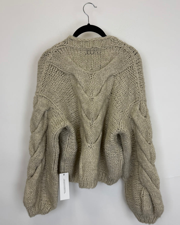 Light Tan Knit Cardigan - Size 4/6 and 8/10