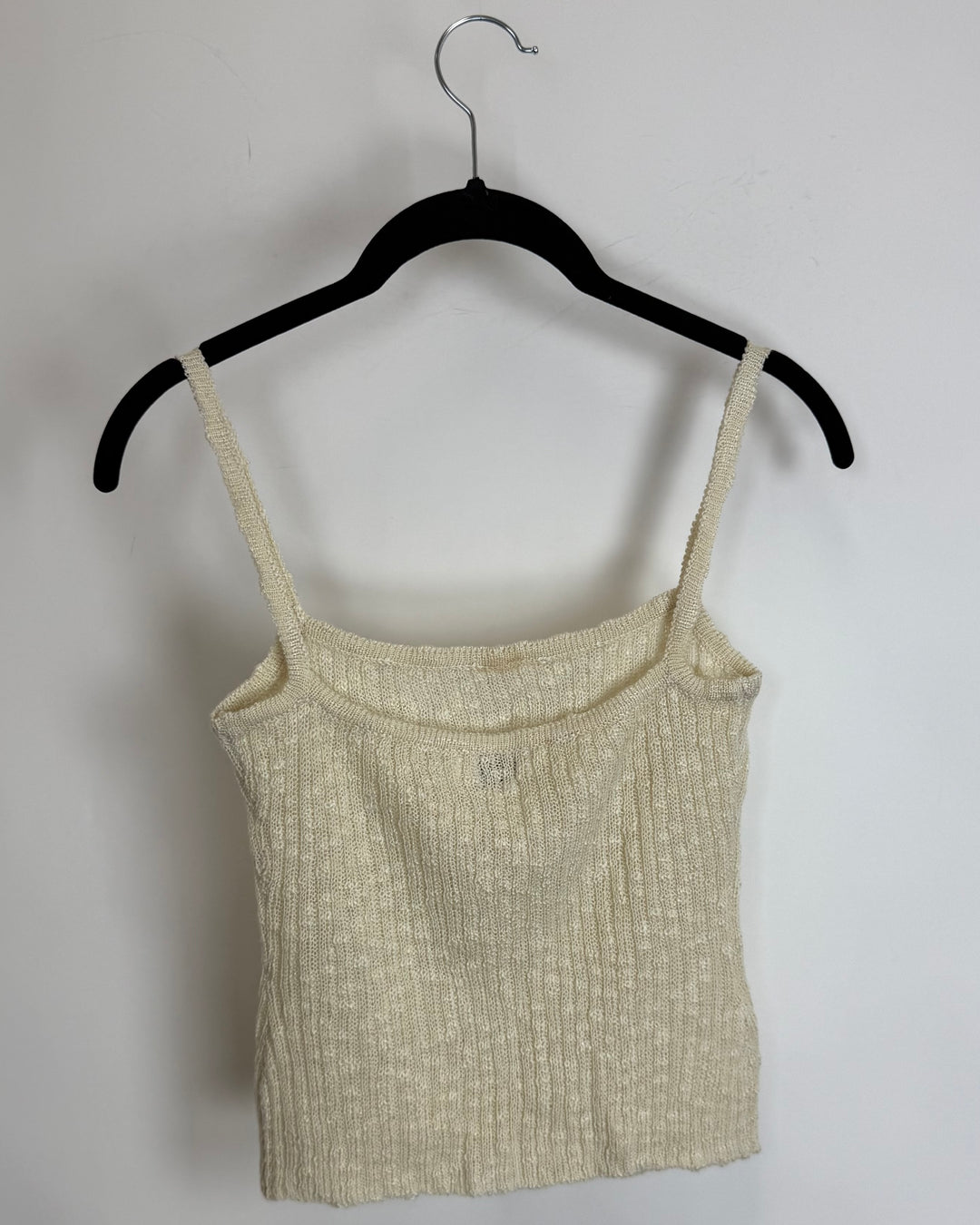 Cream Ribbed Tank Top - Size 0/2