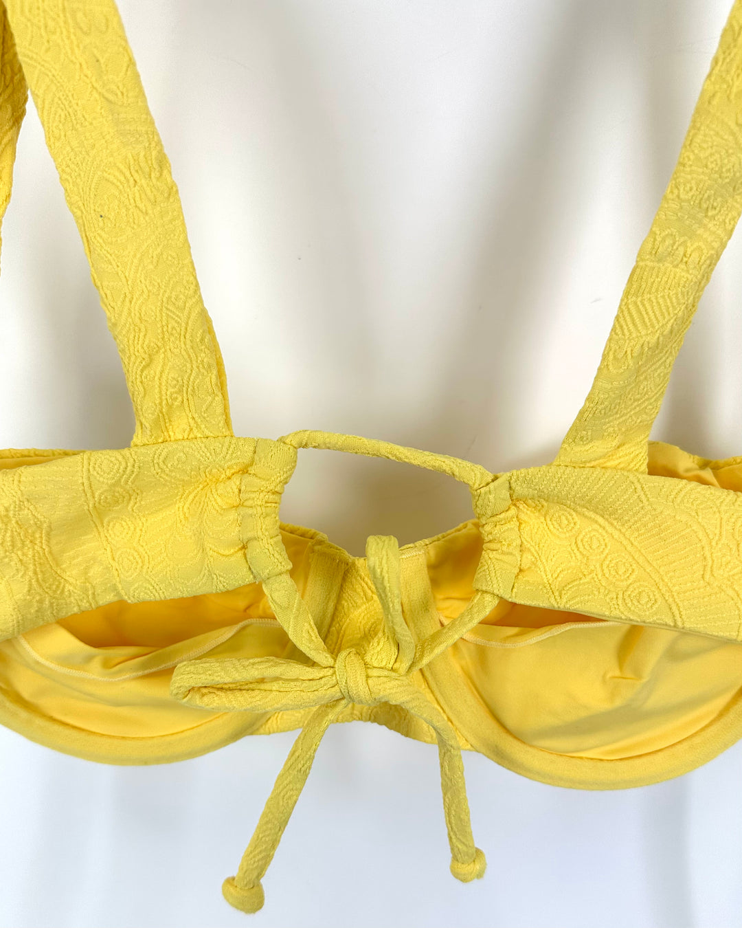 Yellow Embossed Underwire Bikini Top - XL and XXL