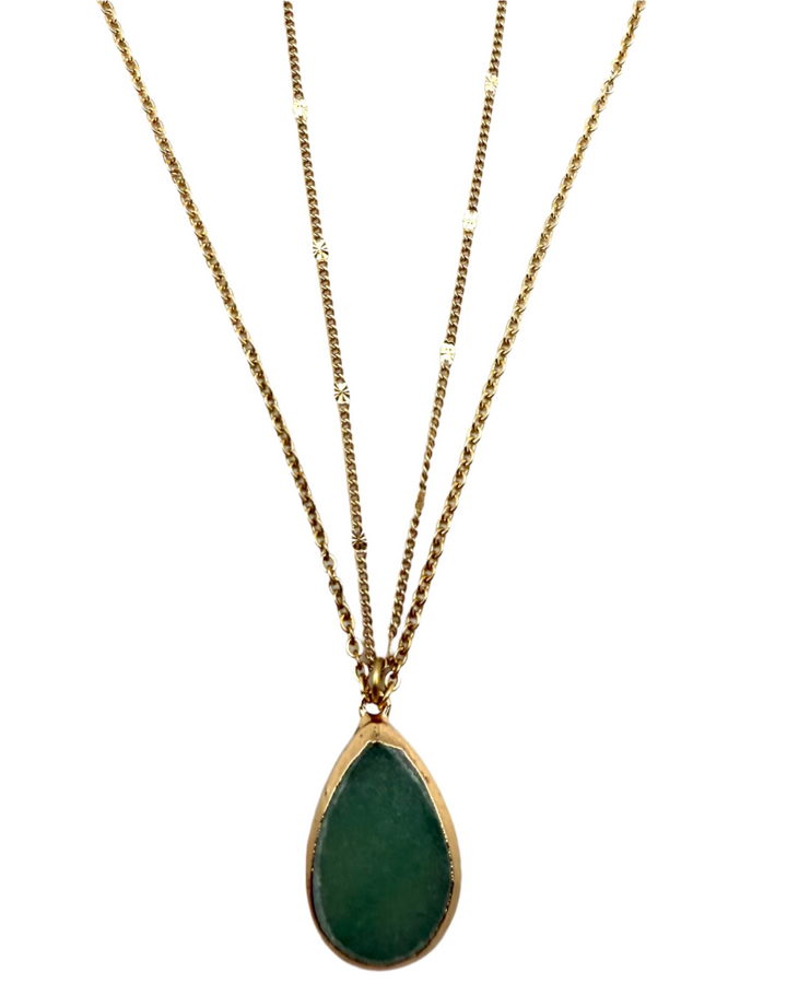 Gold Double Layer Pendant Necklace