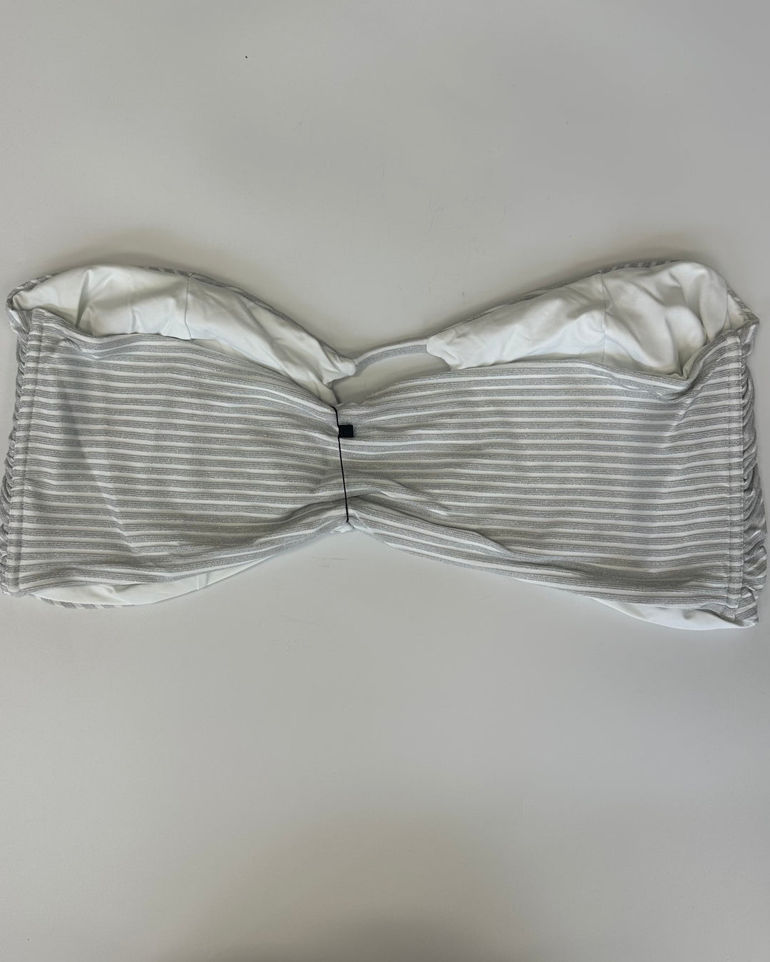 Metallic Silver Strapless Bandeau Bikini Top - Extra Extra Extra Large