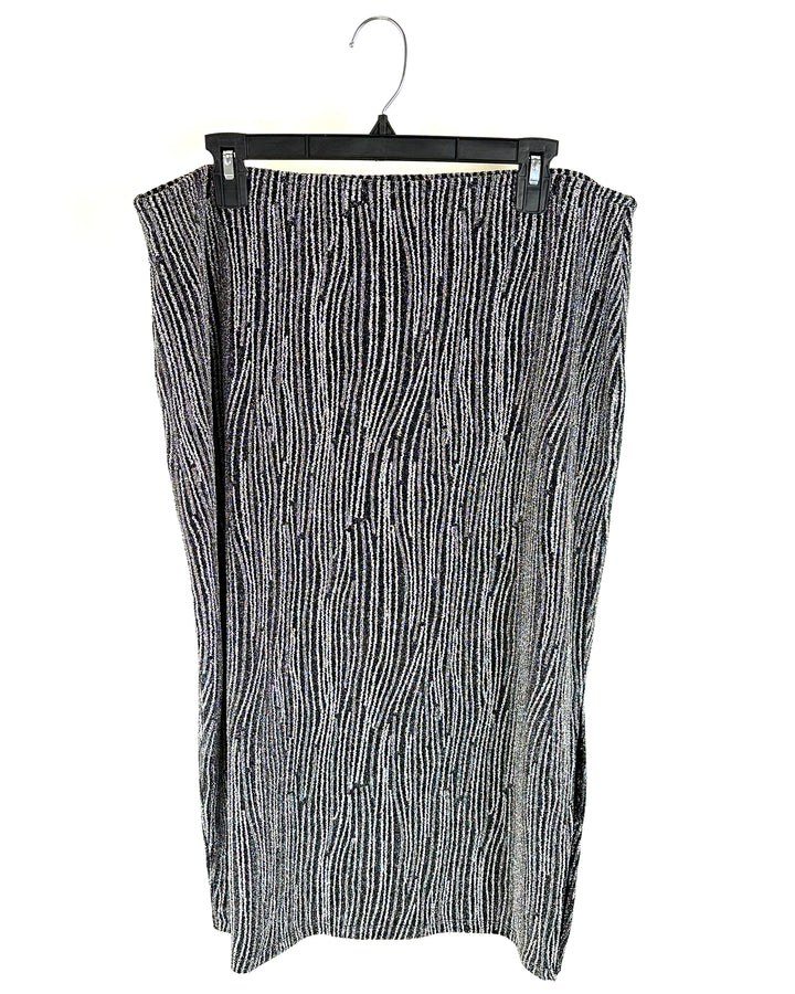 Silver And Black Metallic Skirt - Extra Large