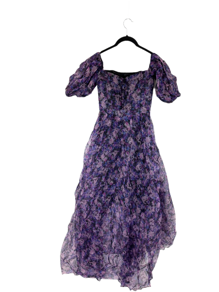 Violet Floral Off Shoulder Dress - Size 4/6