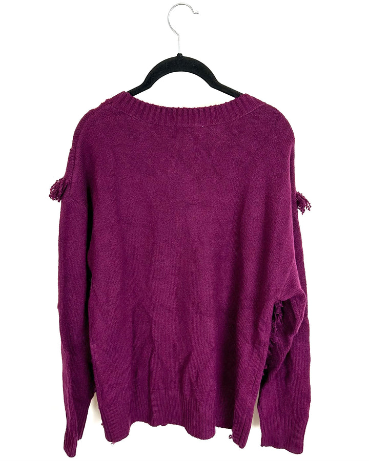 Purple Fringe Sweater - Size 6/8