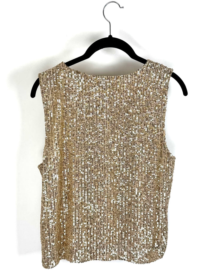 Gold Sequin Tank Top- Small