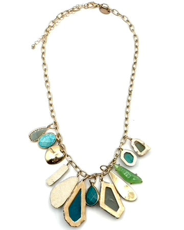 Gold Multicolor Gemstone Necklace