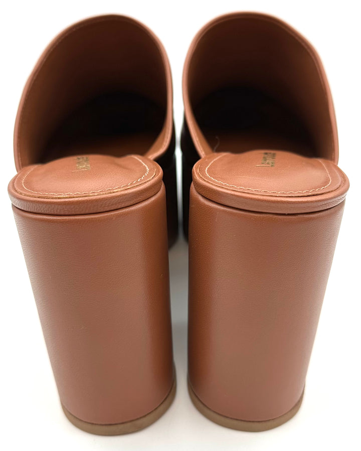 Tan Leather Platform Clog - Size 5.5 and 8.5