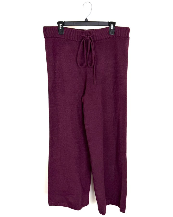 Dark Burgundy Knit Sweatpants - Size 16W/18W