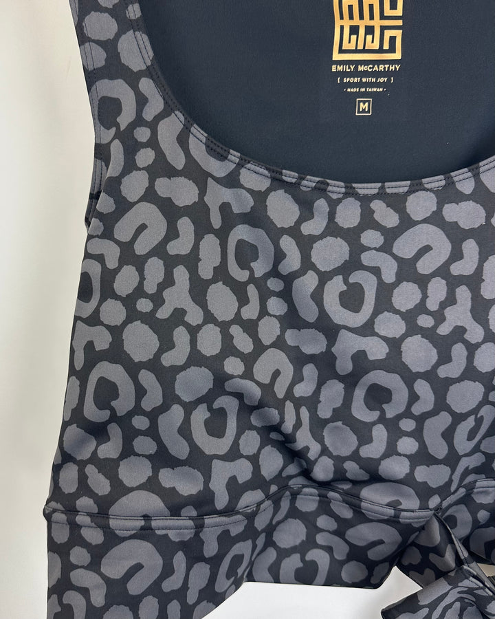 Black Cheetah Bow Sports Bra Top - XS, M, L, XL
