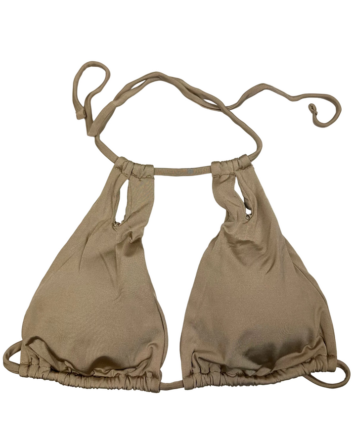 Tan Cut Out Bikini Top - Small