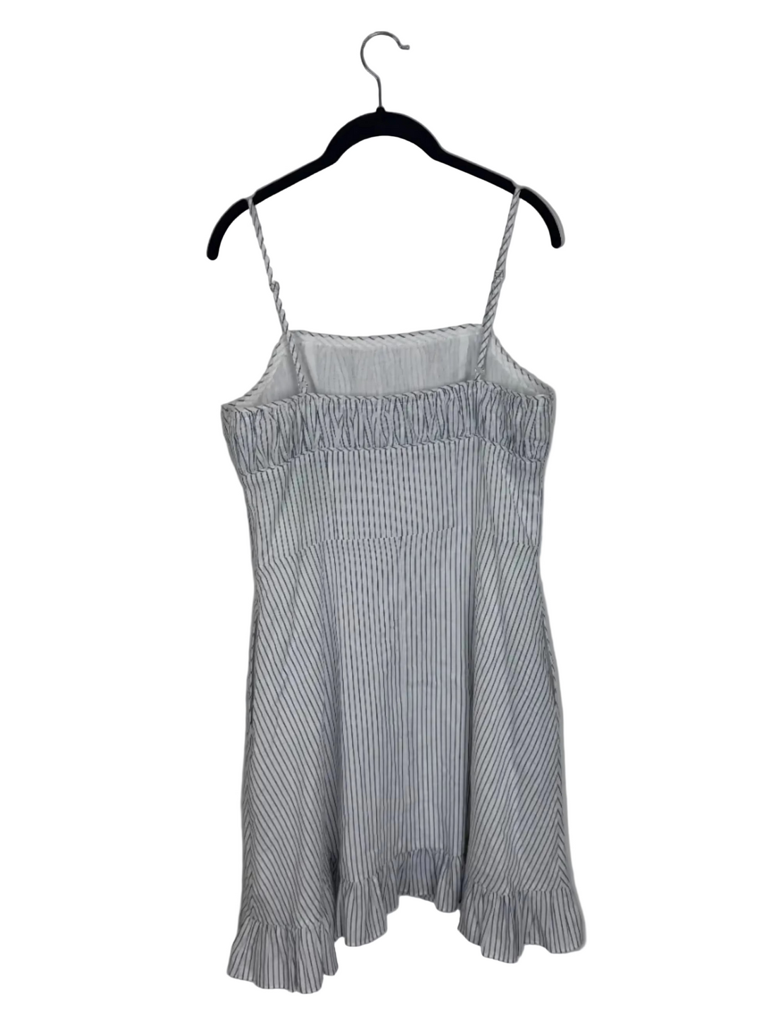 White and Navy Ruffle Dress - Size 4/6