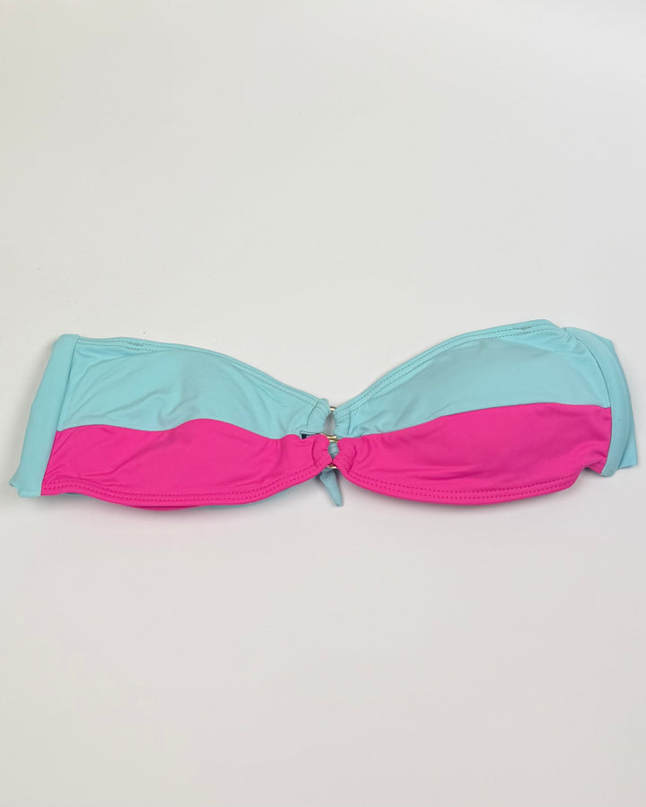 Sky Blue & Bright Pink Convertible Bikini Top - Small and  XL D Cup