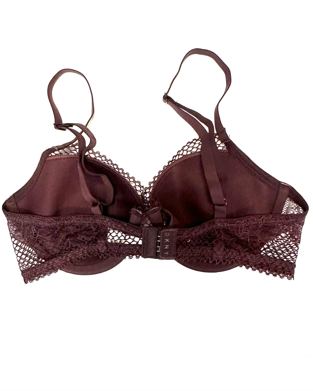 Burgundy Lace Overlay Bra - 34B