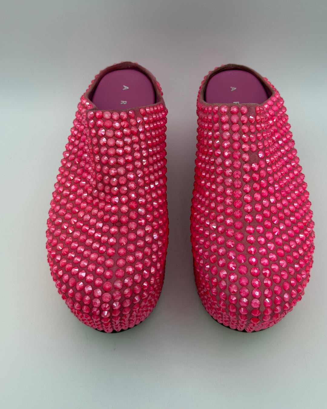 Pink Gem Embellished Platform Clogs - Size 38