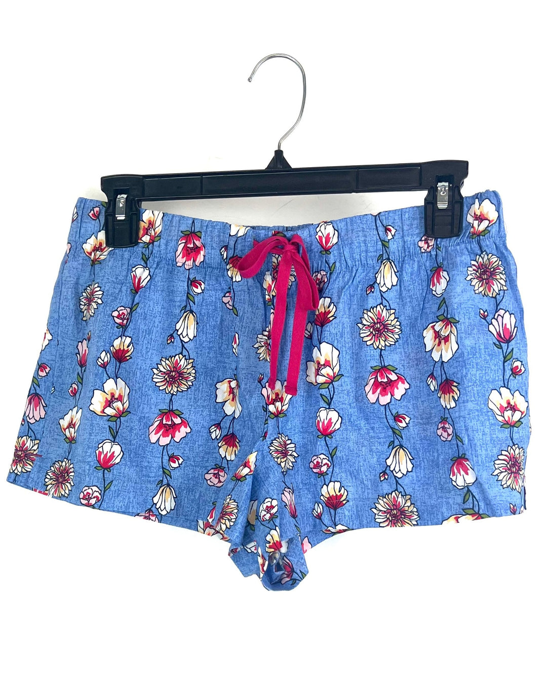 Blue And Pink Floral Sleepwear Shorts - Small