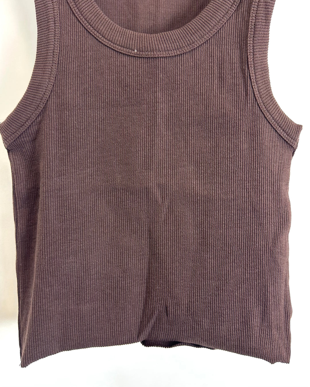 Brown Ribbed Tank Top - Size 00/0 and 2/4