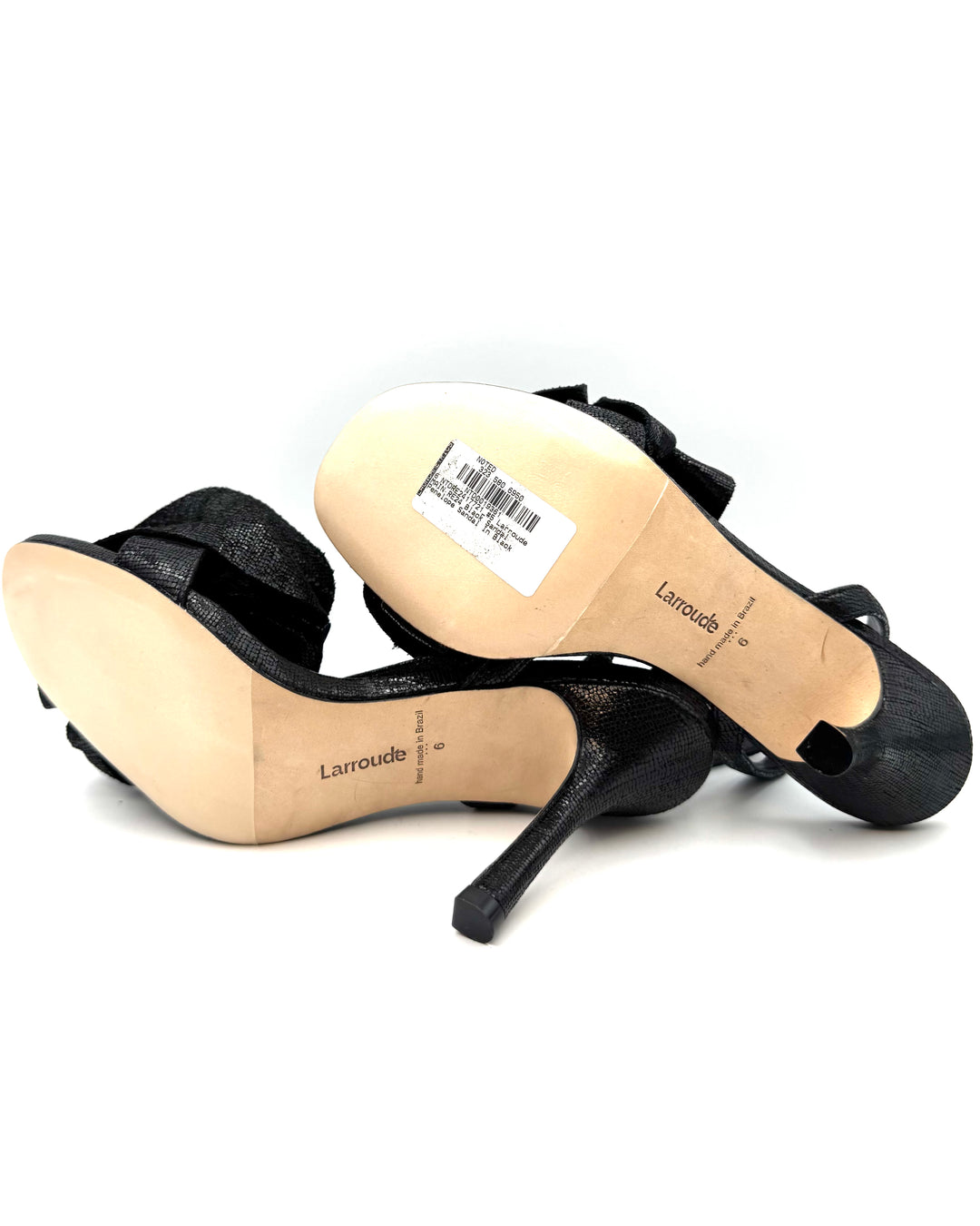 Black Metallic Leather Heel - Size 6, 8 and 10