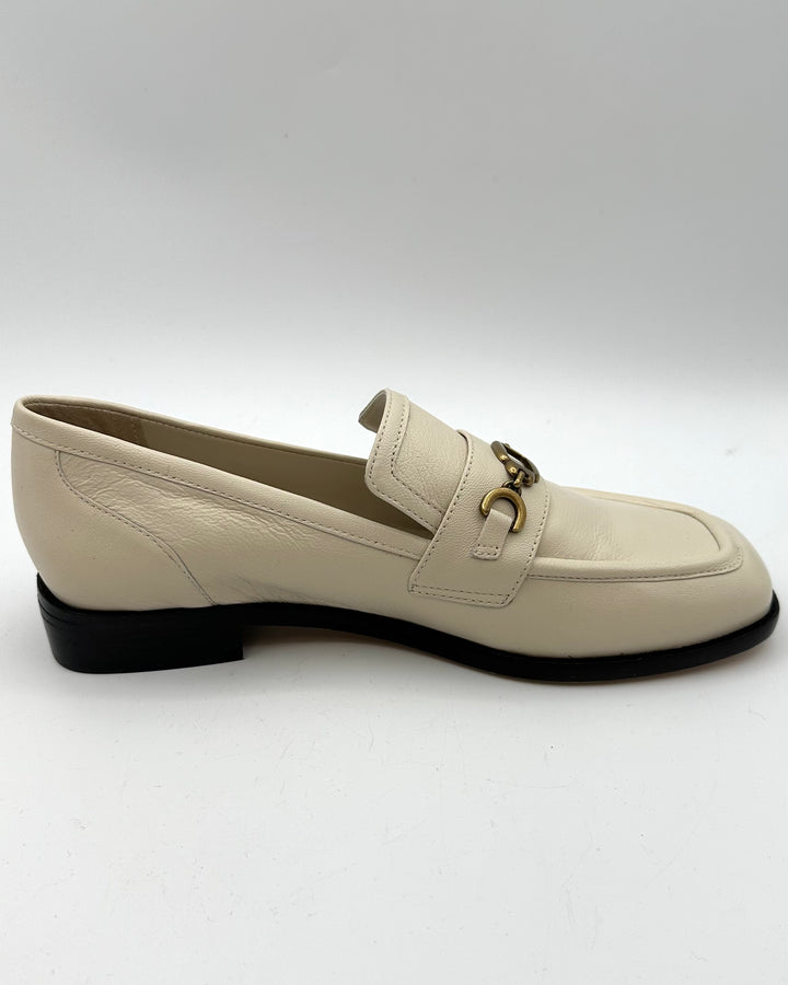 Cream Leather Loafers - Size 7 and 8