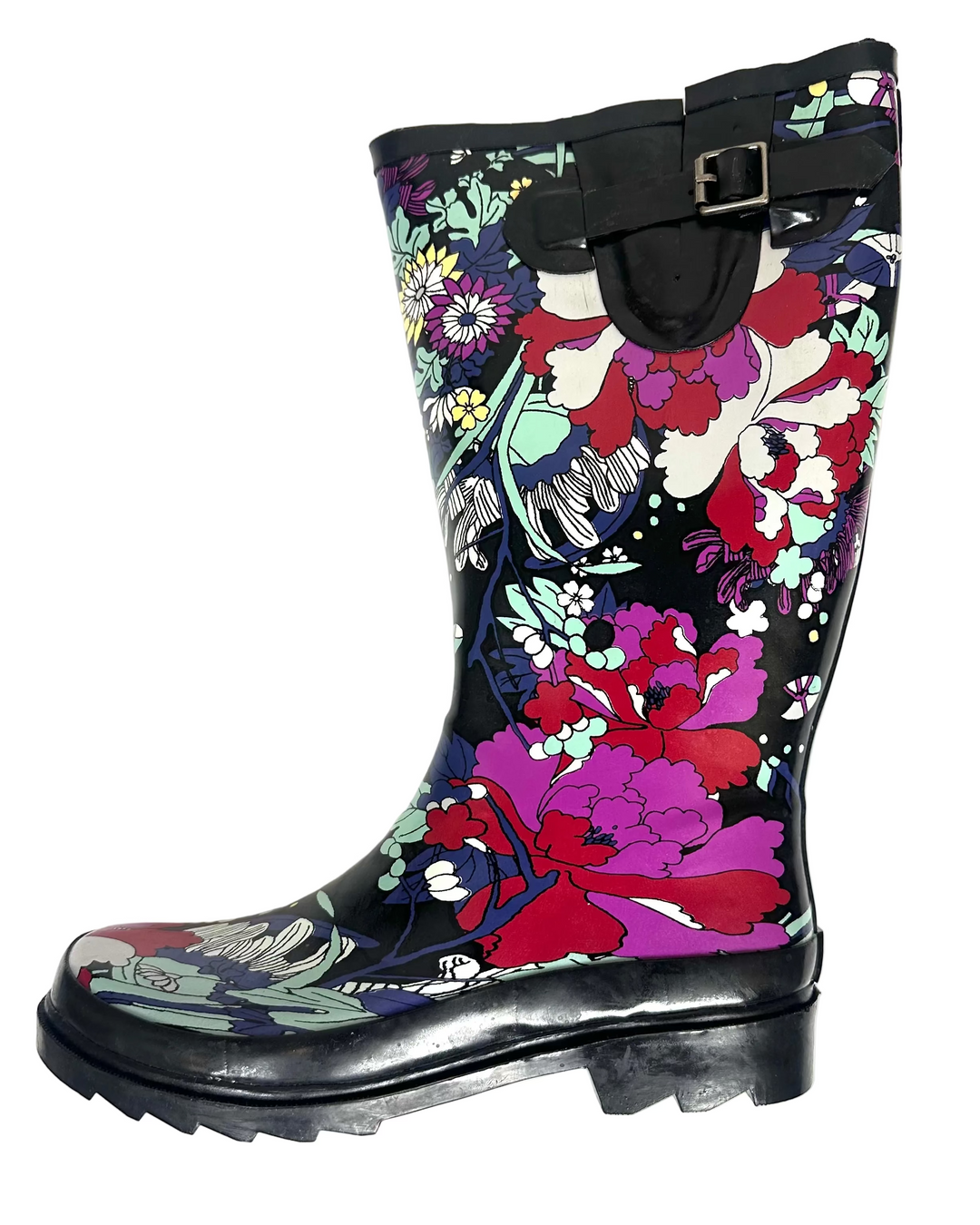 Tall Floral Rainboots - Size 8 and 9
