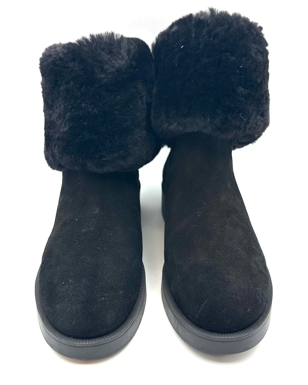 Black Suede Fold Over Booties - Size 6.5