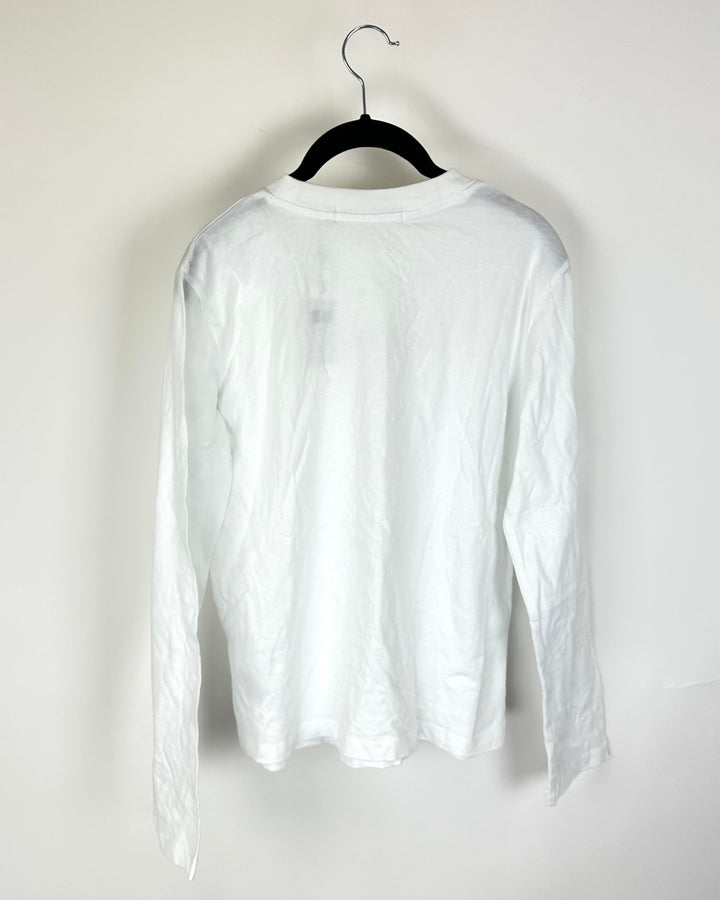 White Long Sleeve Top - Small