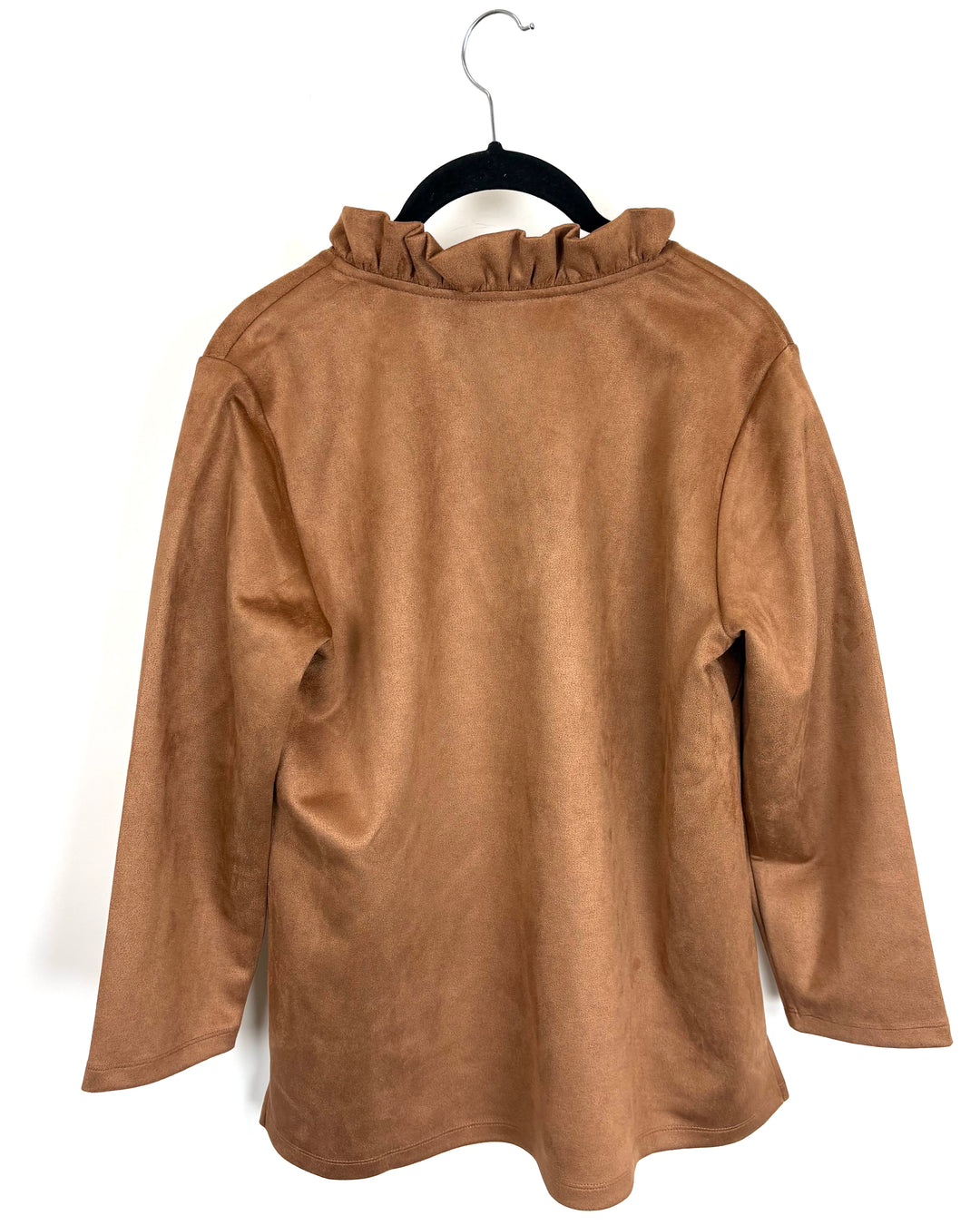 Light Brown Textured Ruffle Top - Size 6/8
