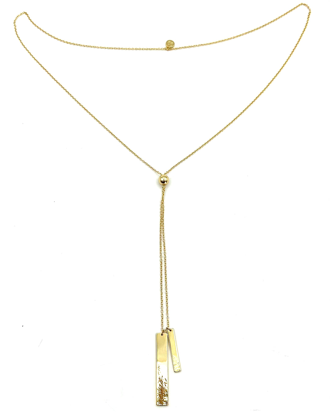Gold Bar Y-Drop Necklace