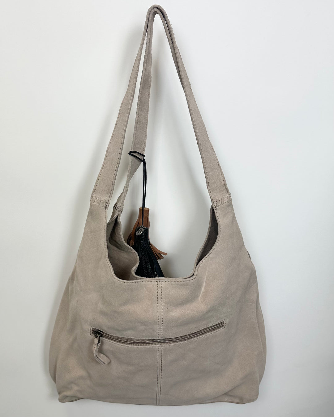 Desert Sand Suede Shoulder Bag