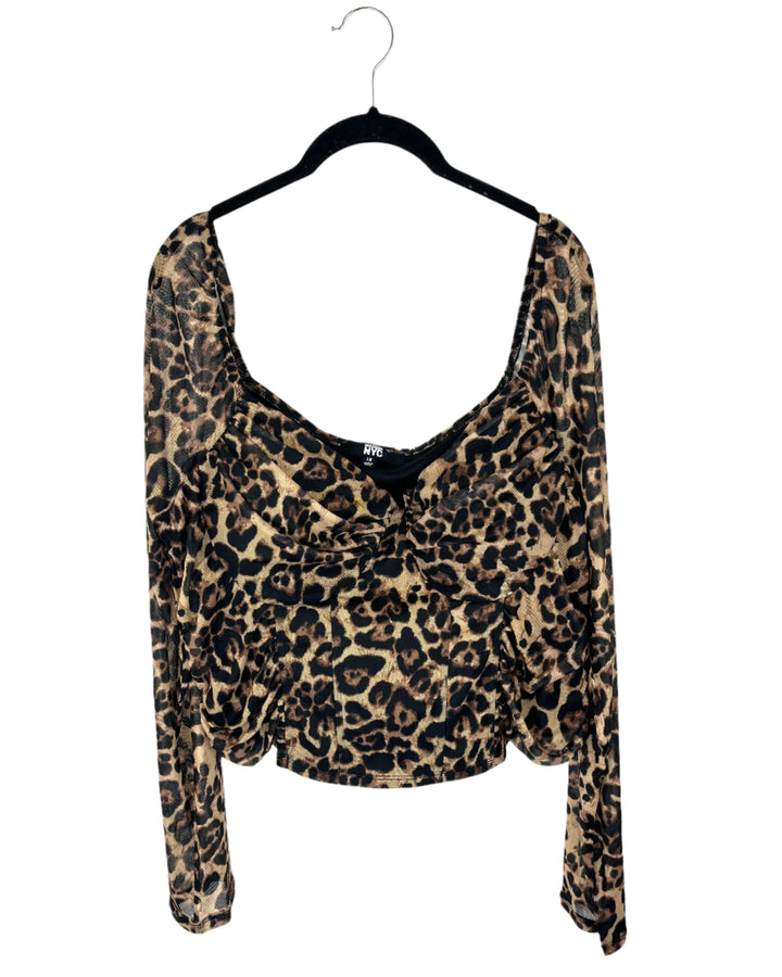 Cheetah Print Off Shoulder Top - 1X