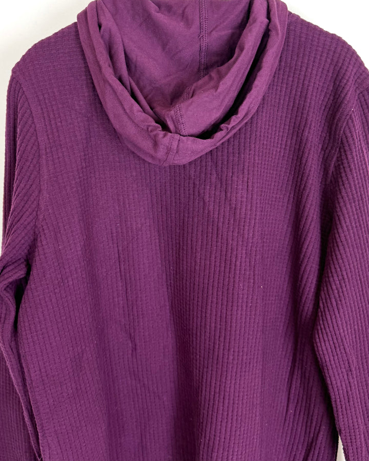 Plum Waffle Knit Shacket - Small