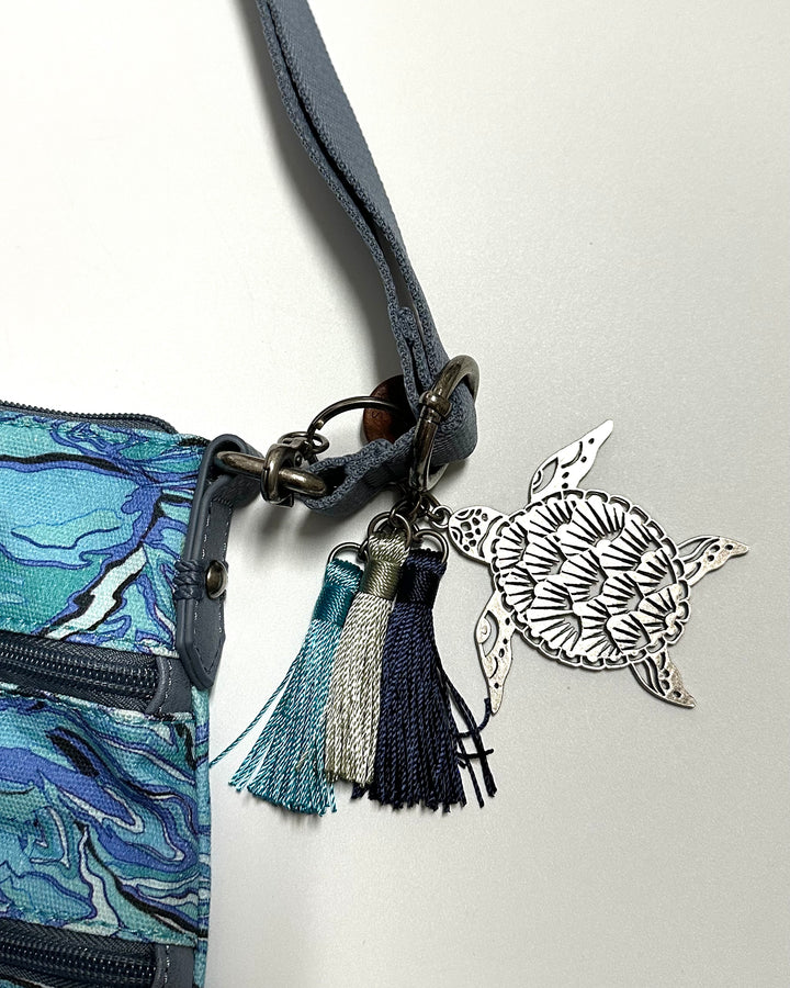 Blue Watercolor Print Crossbody Bag