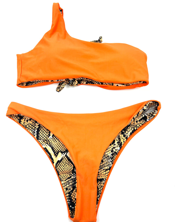 Reversible Animal Print Bikini Set - Size 6