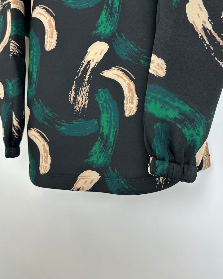 Black and Green Scuba Collar Top - XXS, XS, S