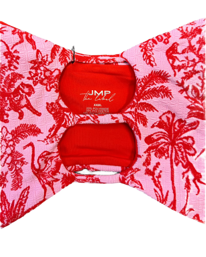 Pink & Red Strapless Bandeau Bikini Top - Extra Extra Extra Large