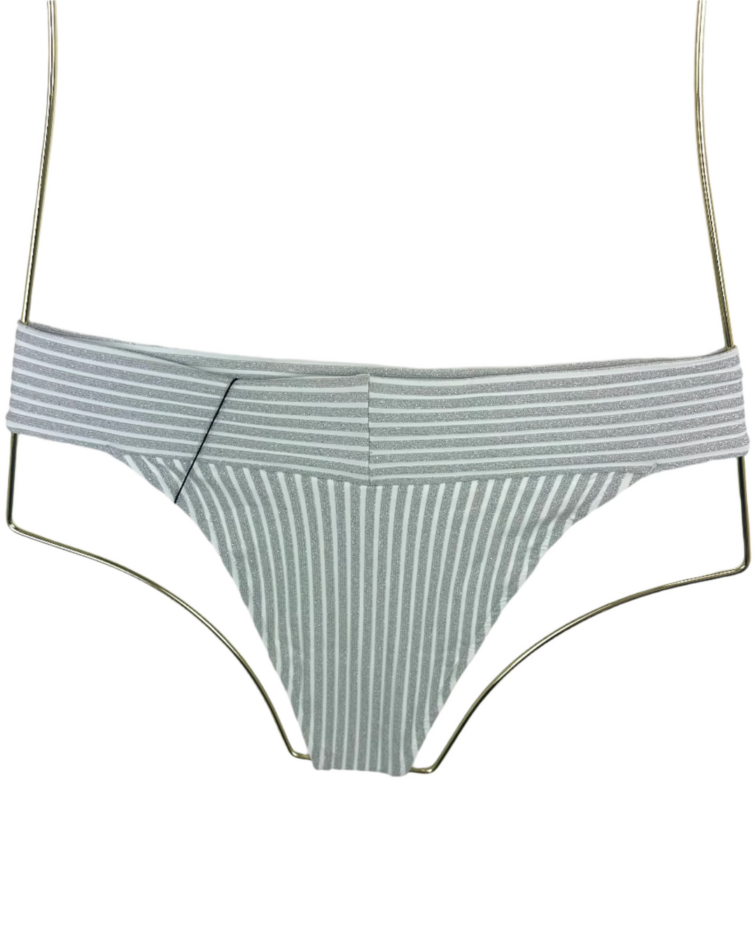 Metallic Silver Cheeky Bikini Bottom - XL, XXL and XXXL