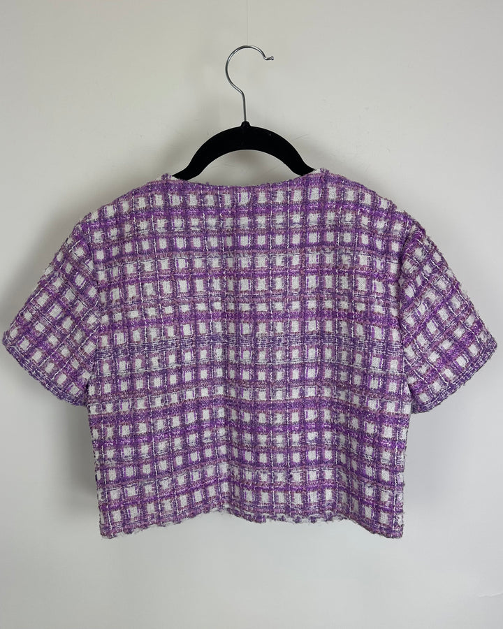 Majorelle Purple Tweed Top - Small